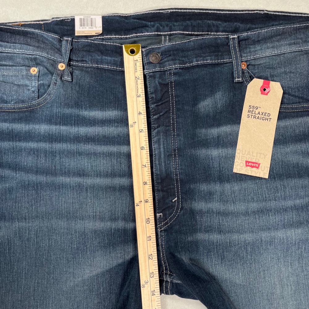 New Levi's 559 Relaxed Straight Jeans Mens 44x32 Blue Stretch Denim Casual NWT - Picture 7 of 11
